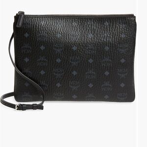 MCM Black Monogram Messenger Bag